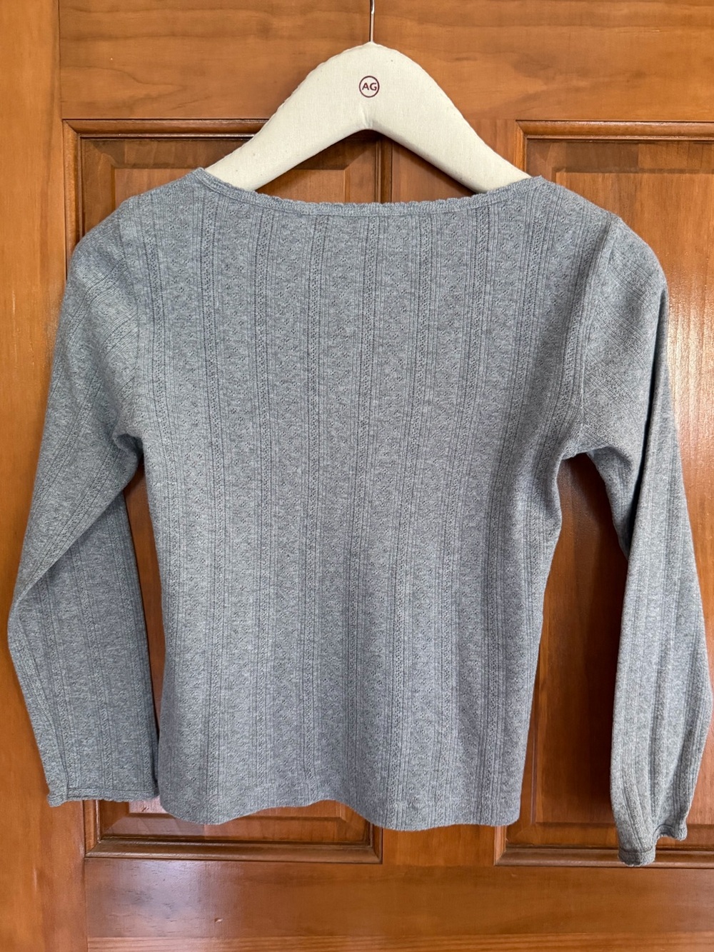 DOEN -Heather Grey- Pointelle Cilla Tee M - Picture 3 of 6